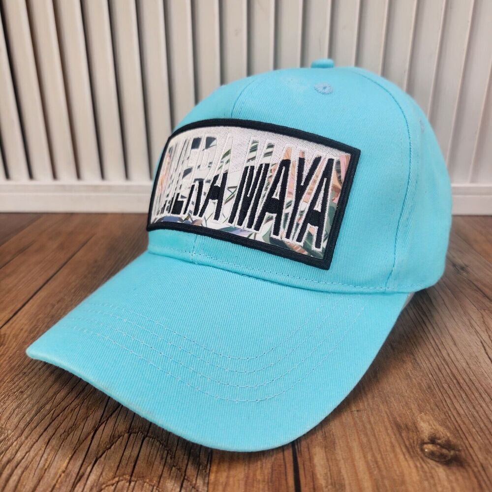 Robin Ruth Riviera Maya Mexico Strapback Hat Cap Blue Canvas Tropical Designer